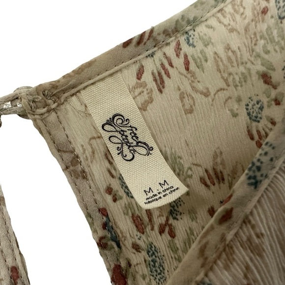 Free People Womens Floral Charlotte Midi Dress Size Medium Lace Lined - Picture 14 of 14